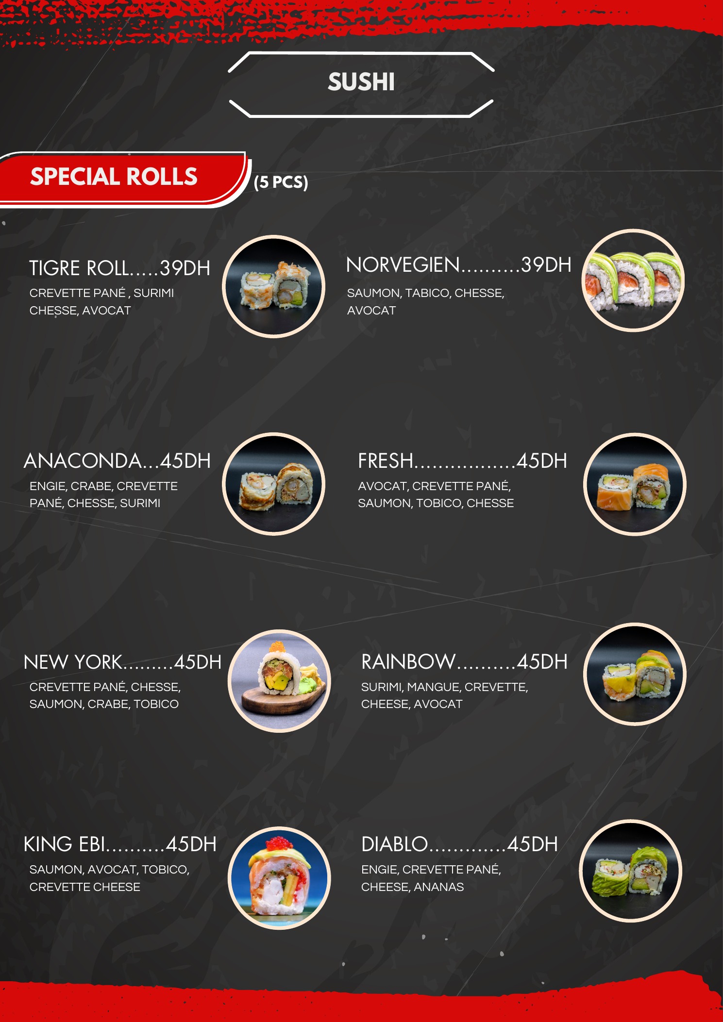 Menu officiel JAD Sushi — Special Rolls