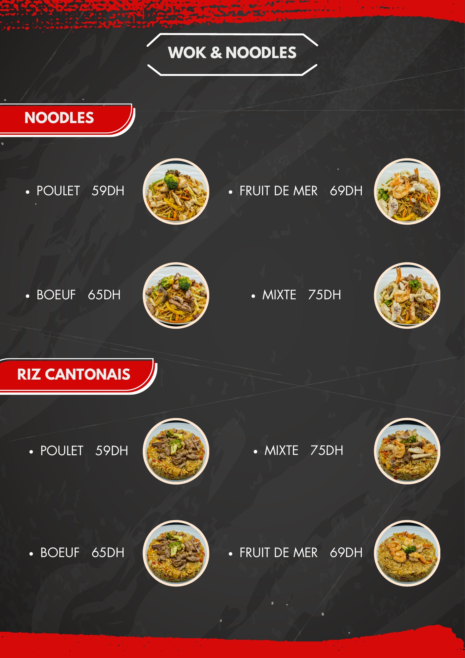 Menu officiel JAD Sushi — Wok & Noodles